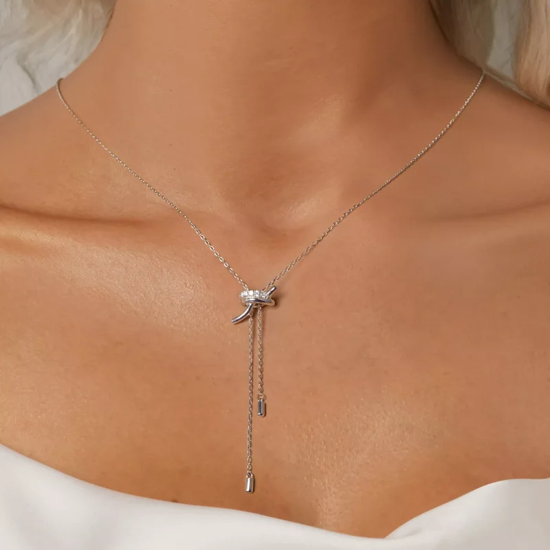 (immagine per) Collana a Y con nodo stile PANDORA - BSN370 - Visualizza 5