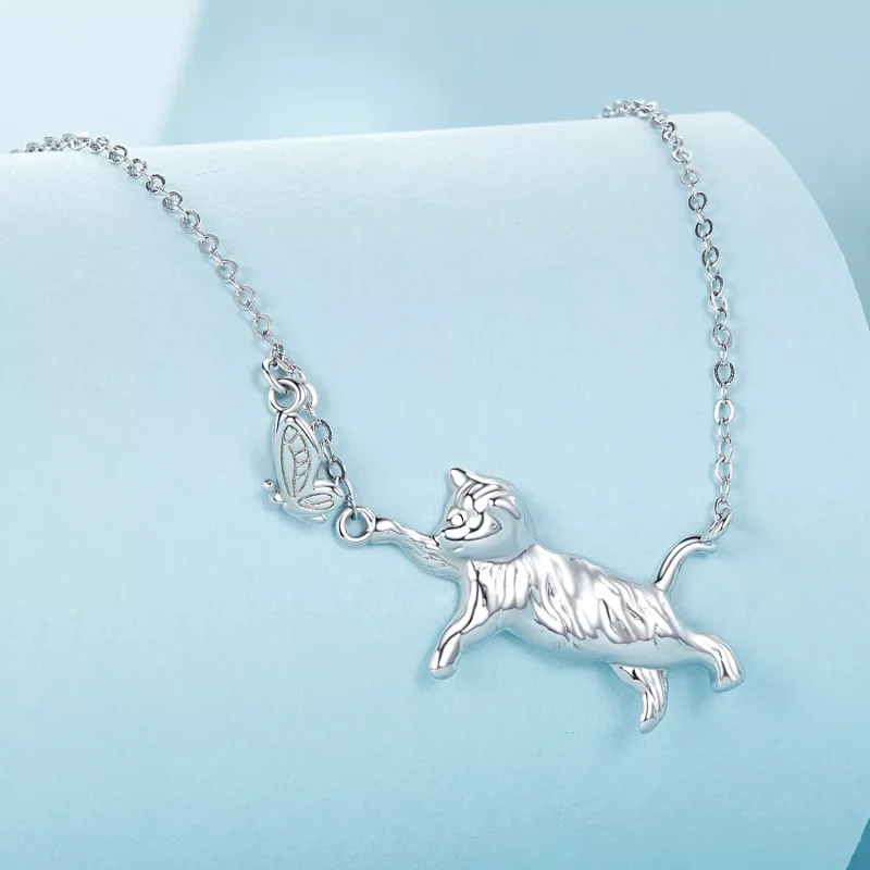 (immagine per) Collana con gatto e farfalla stile PANDORA - SCN514 - Visualizza 2