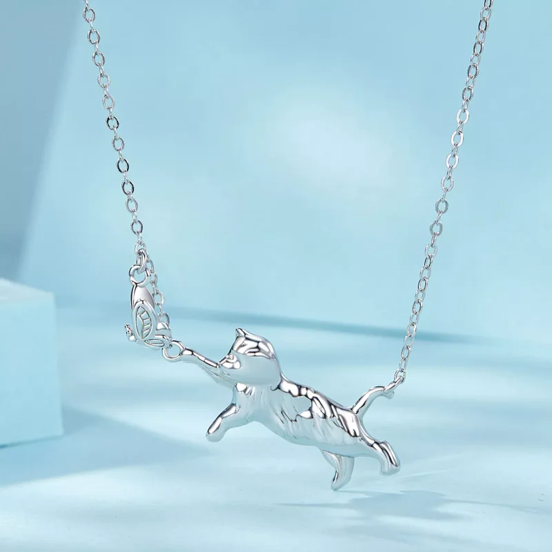 (immagine per) Collana con gatto e farfalla stile PANDORA - SCN514 - Visualizza 3