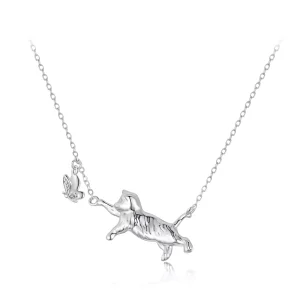 (immagine per) Collana con gatto e farfalla stile PANDORA - SCN514