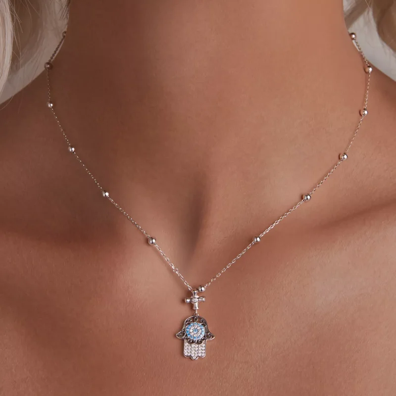 (immagine per) Collana stile PANDORA Mano di Fatima - BSN369 - Visualizza 6