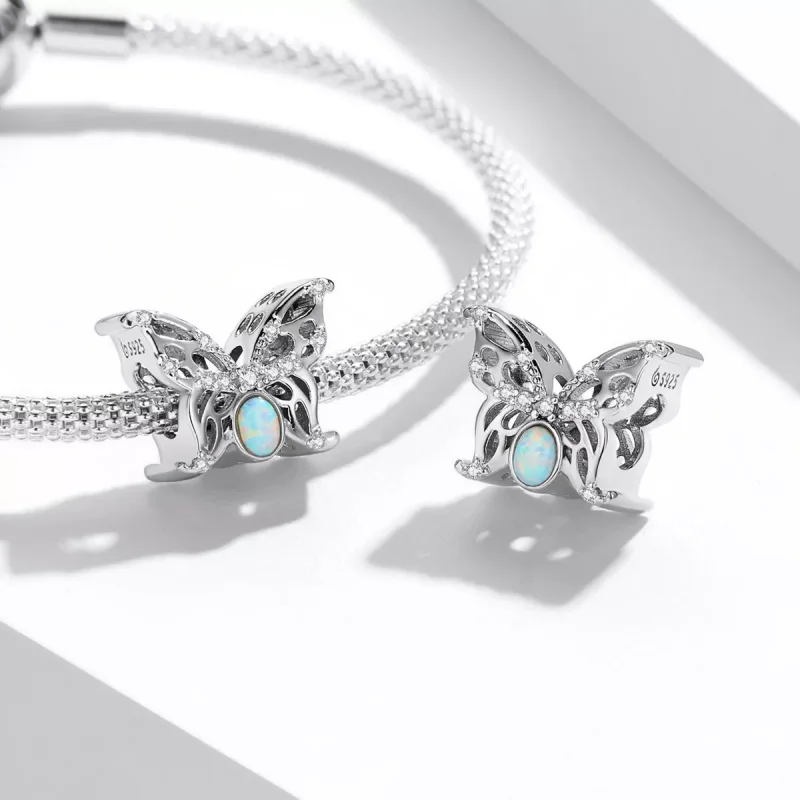 (immagine per) Fascino a farfalla opale stile PANDORA - BSC558 - Visualizza 4