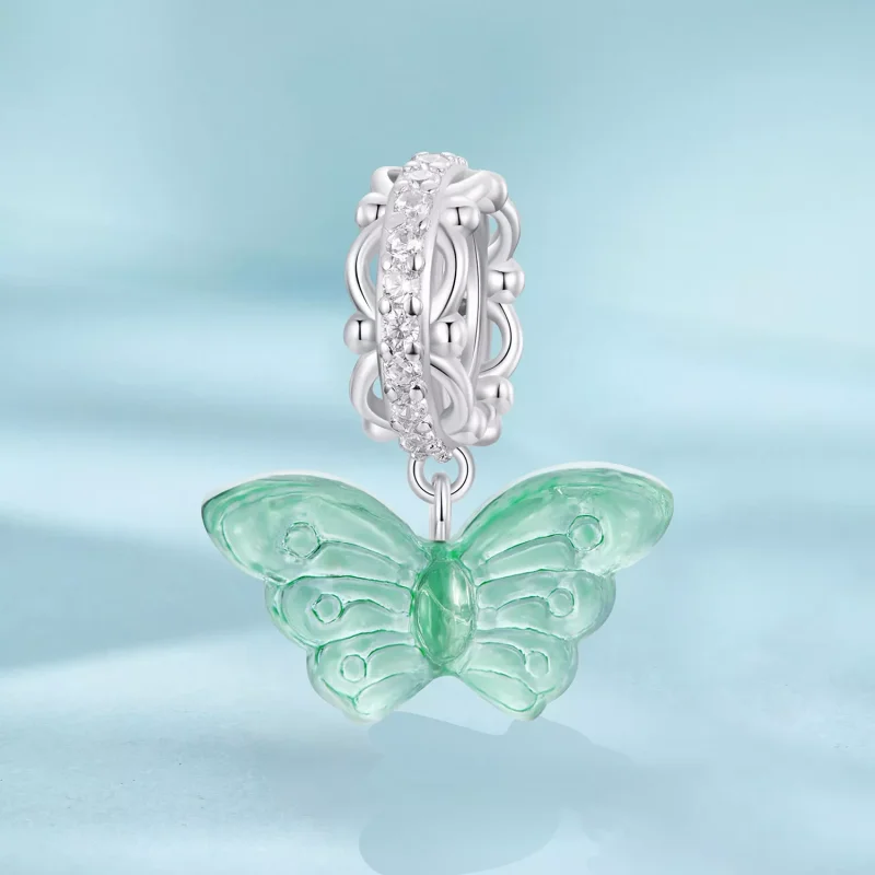 (immagine per) Fascino a forma di farfalla verde stile PANDORA - SCC2712 - Visualizza 2