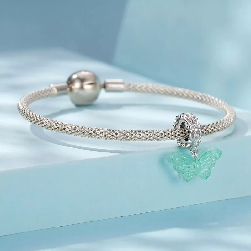(immagine per) Fascino a forma di farfalla verde stile PANDORA - SCC2712 - Visualizza 3