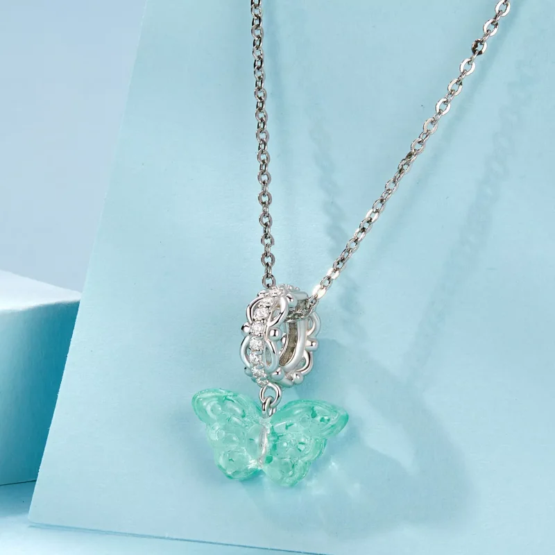 (immagine per) Fascino a forma di farfalla verde stile PANDORA - SCC2712 - Visualizza 5