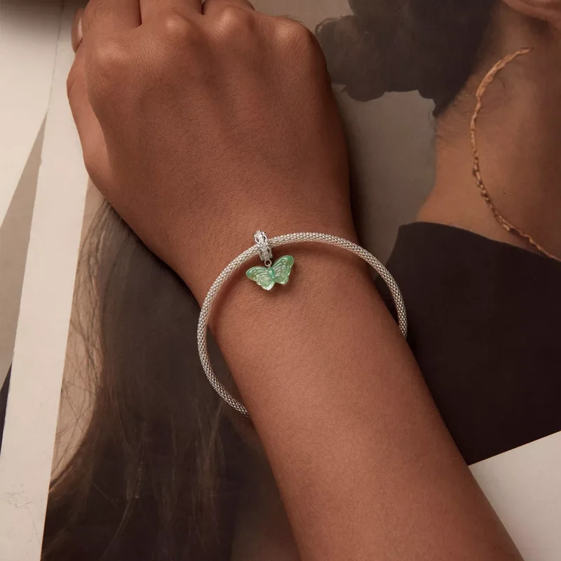 (immagine per) Fascino a forma di farfalla verde stile PANDORA - SCC2712 - Visualizza 6