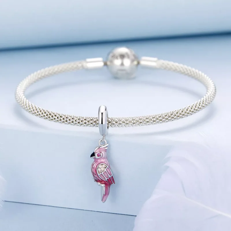 (immagine per) Fascino del pappagallo rosa stile PANDORA - BSC971 - Visualizza 3