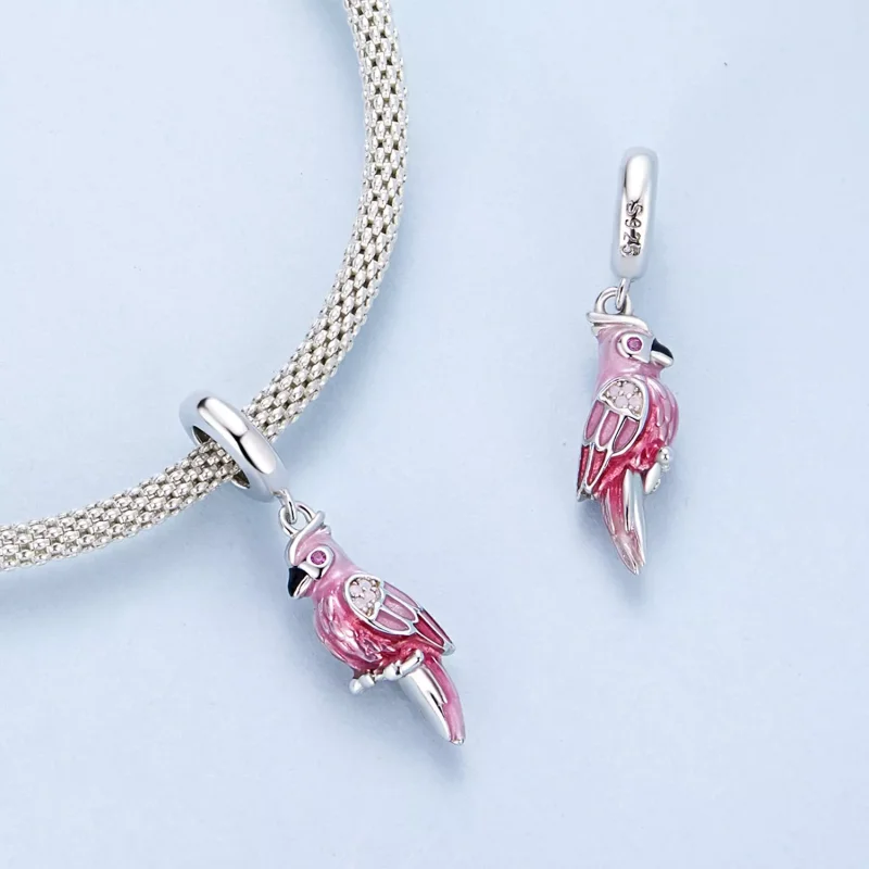 (immagine per) Fascino del pappagallo rosa stile PANDORA - BSC971 - Visualizza 4
