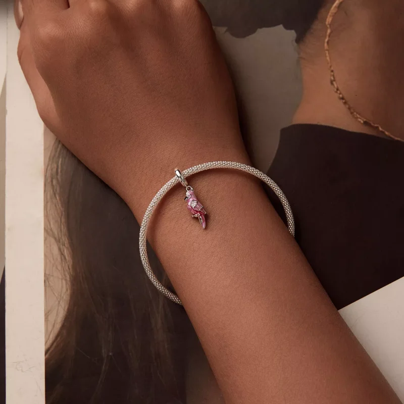 (immagine per) Fascino del pappagallo rosa stile PANDORA - BSC971 - Visualizza 5