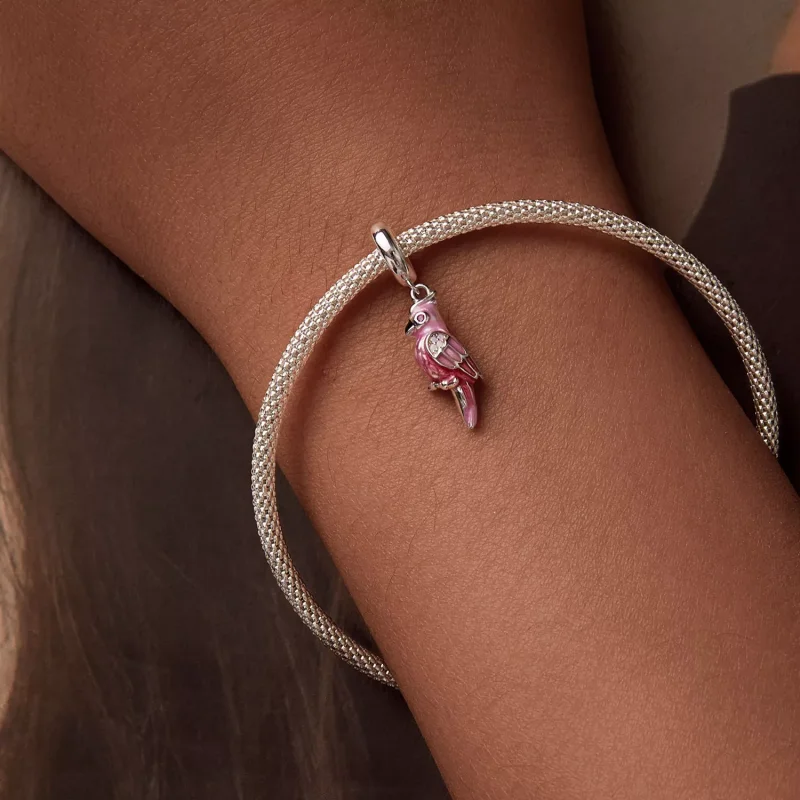 (immagine per) Fascino del pappagallo rosa stile PANDORA - BSC971 - Visualizza 6