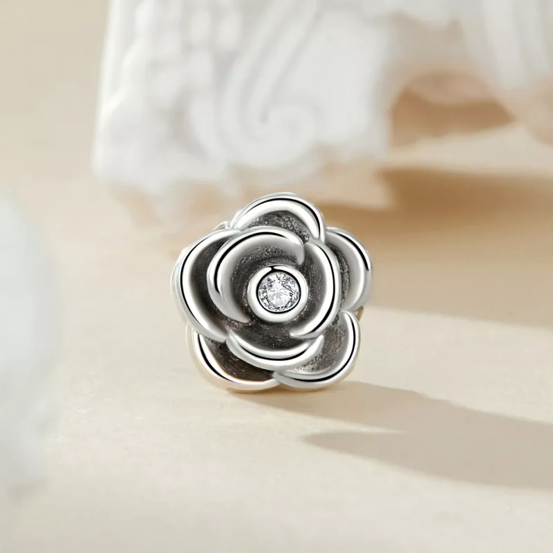 (immagine per) Fascino tridimensionale rosa stile PANDORA - SCC2705 - Visualizza 2