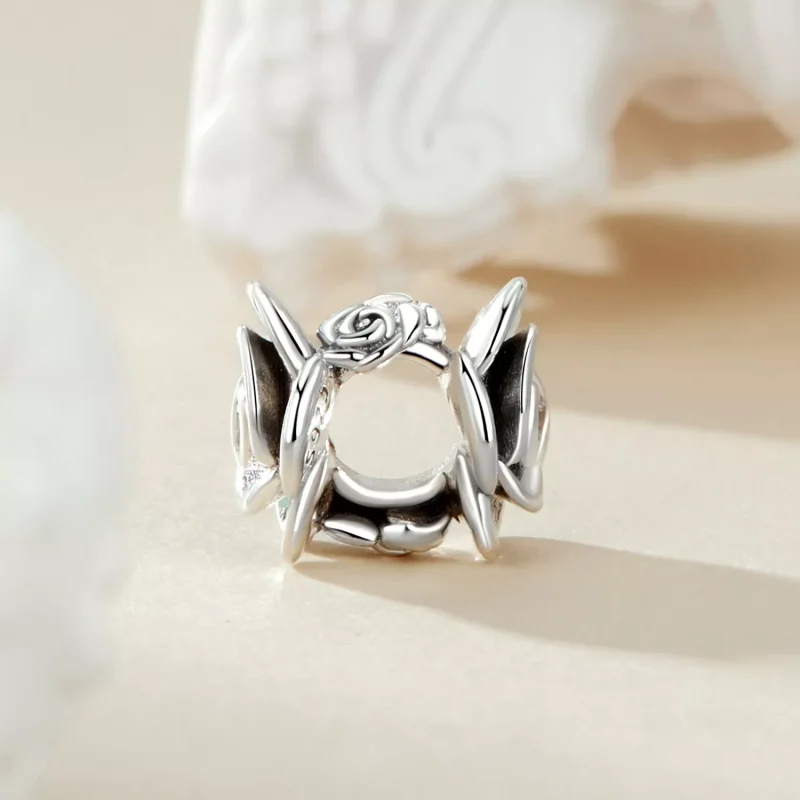 (immagine per) Fascino tridimensionale rosa stile PANDORA - SCC2705 - Visualizza 3