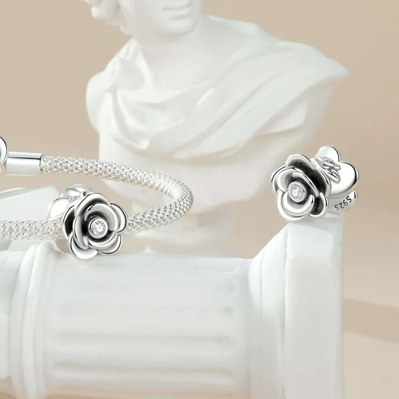 (immagine per) Fascino tridimensionale rosa stile PANDORA - SCC2705 - Visualizza 4