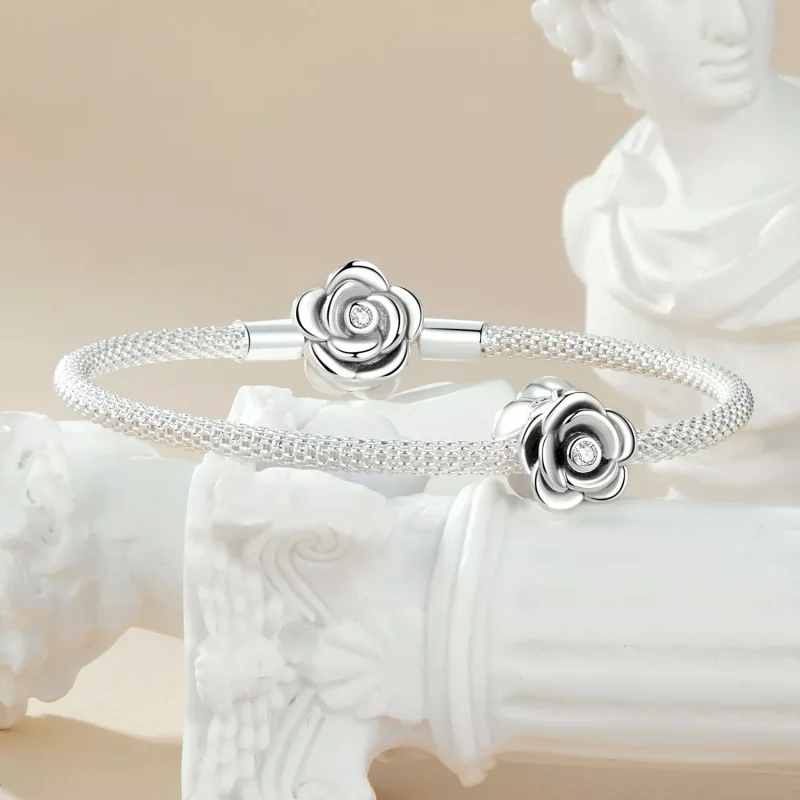 (immagine per) Fascino tridimensionale rosa stile PANDORA - SCC2705 - Visualizza 5