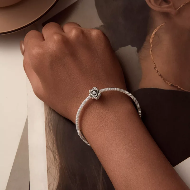 (immagine per) Fascino tridimensionale rosa stile PANDORA - SCC2705 - Visualizza 6