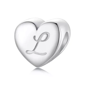 (immagine per) Lettera L a forma di cuore in stile PANDORA - SCP065-L