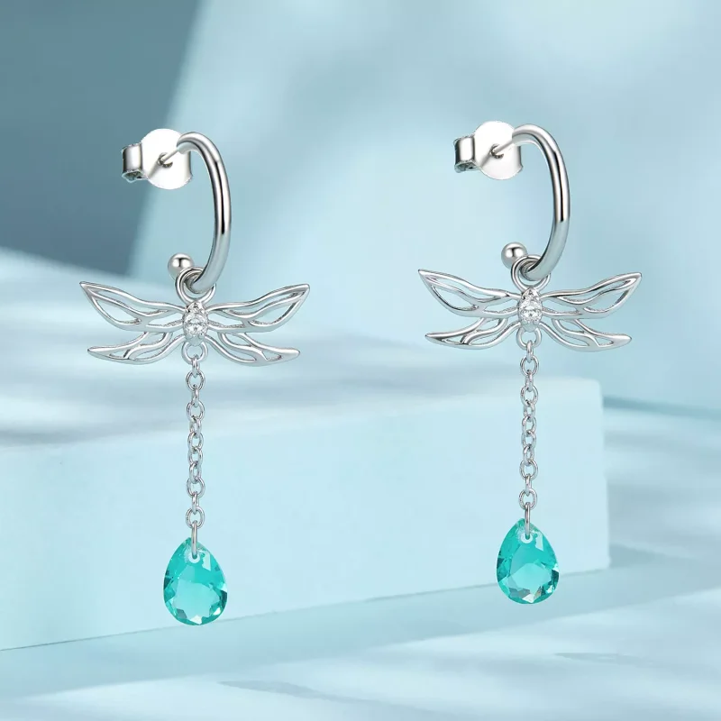 (immagine per) Orecchini a bottone con nappa libellula stile PANDORA - SCE1699 - Visualizza 2