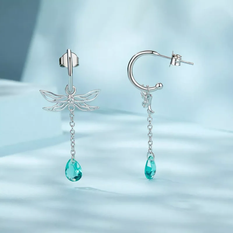 (immagine per) Orecchini a bottone con nappa libellula stile PANDORA - SCE1699 - Visualizza 4