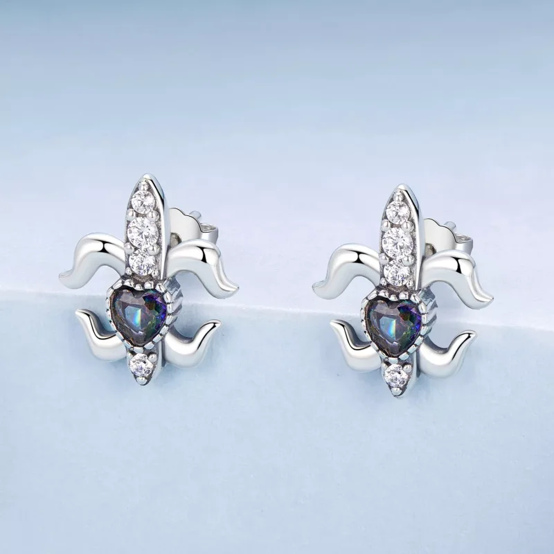 (immagine per) Orecchini a bottone vintage con iris stile PANDORA - BSE968 - Visualizza 2