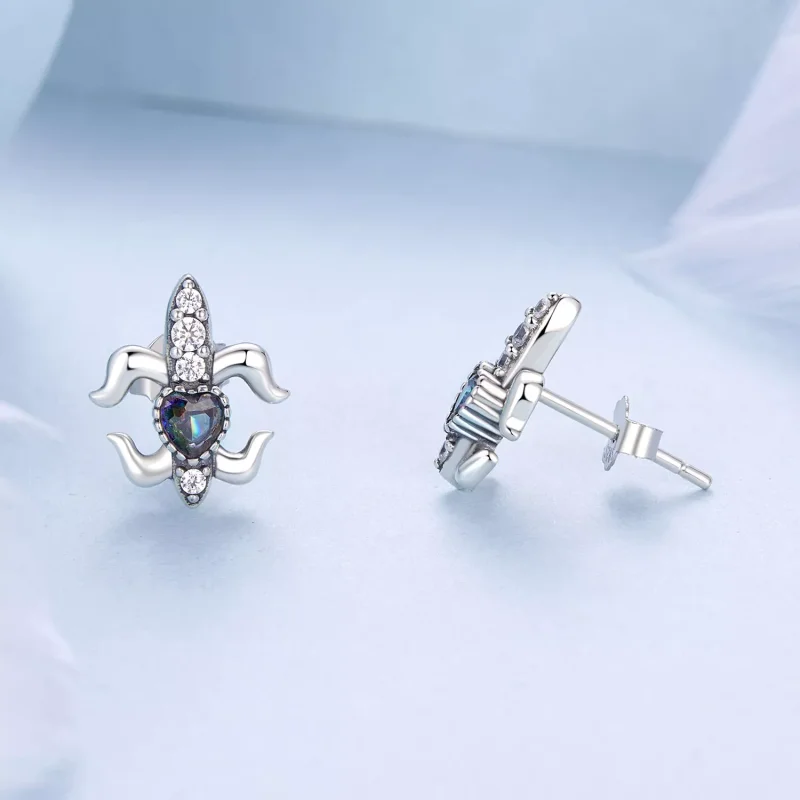 (immagine per) Orecchini a bottone vintage con iris stile PANDORA - BSE968 - Visualizza 4