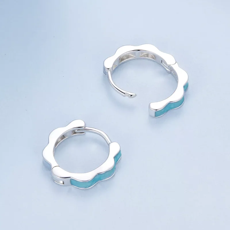 (immagine per) Orecchini a forma di fiore blu stile PANDORA - BSE955 - Visualizza 4