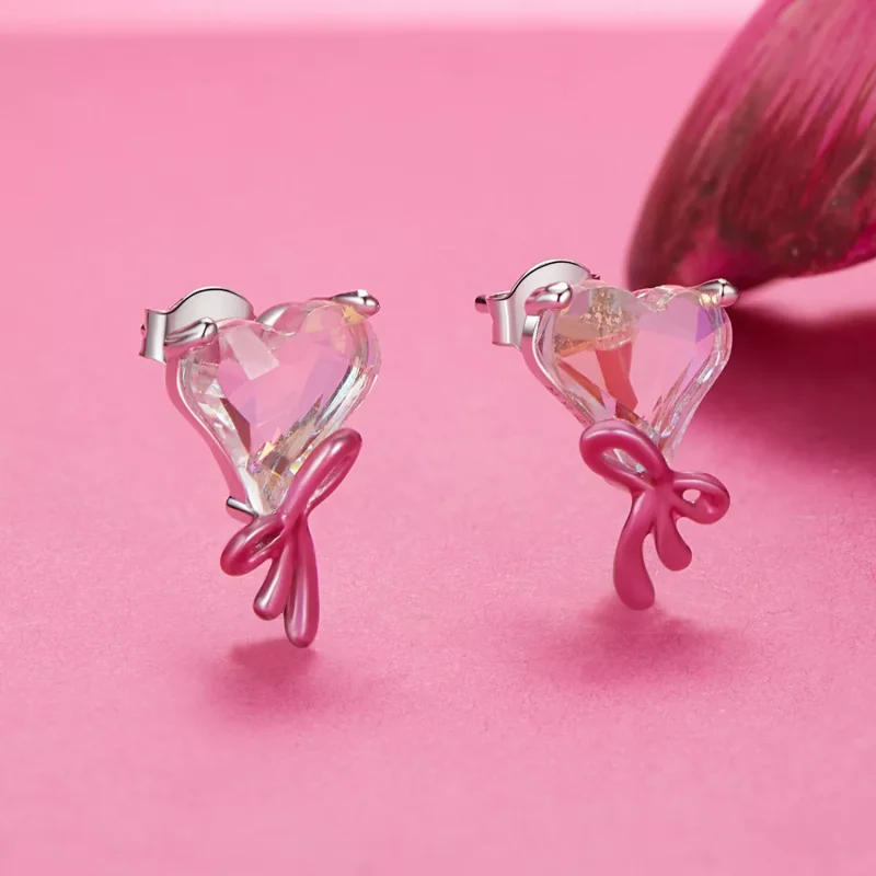 (immagine per) Orecchini con fiocco d'amore stile PANDORA - SCE1696 - Visualizza 2