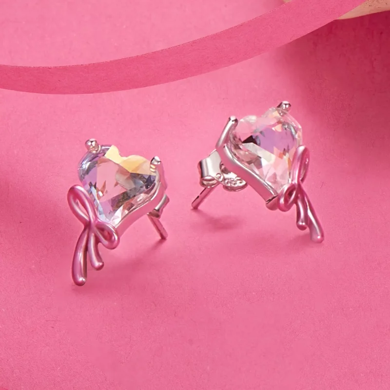 (immagine per) Orecchini con fiocco d'amore stile PANDORA - SCE1696 - Visualizza 3