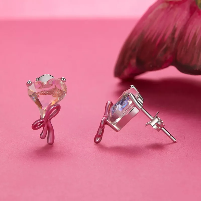 (immagine per) Orecchini con fiocco d'amore stile PANDORA - SCE1696 - Visualizza 4