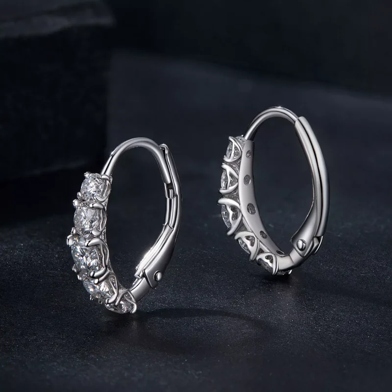 (immagine per) Orecchini di moissanite scintillanti stile PANDORA (due certificati) - MSE045 - Visualizza 3