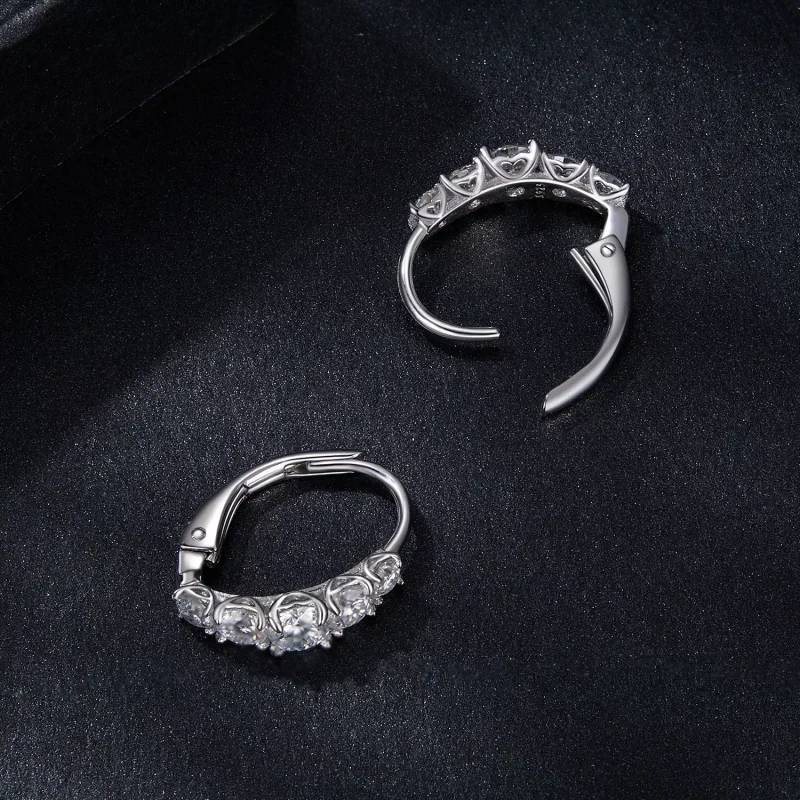 (immagine per) Orecchini di moissanite scintillanti stile PANDORA (due certificati) - MSE045 - Visualizza 4