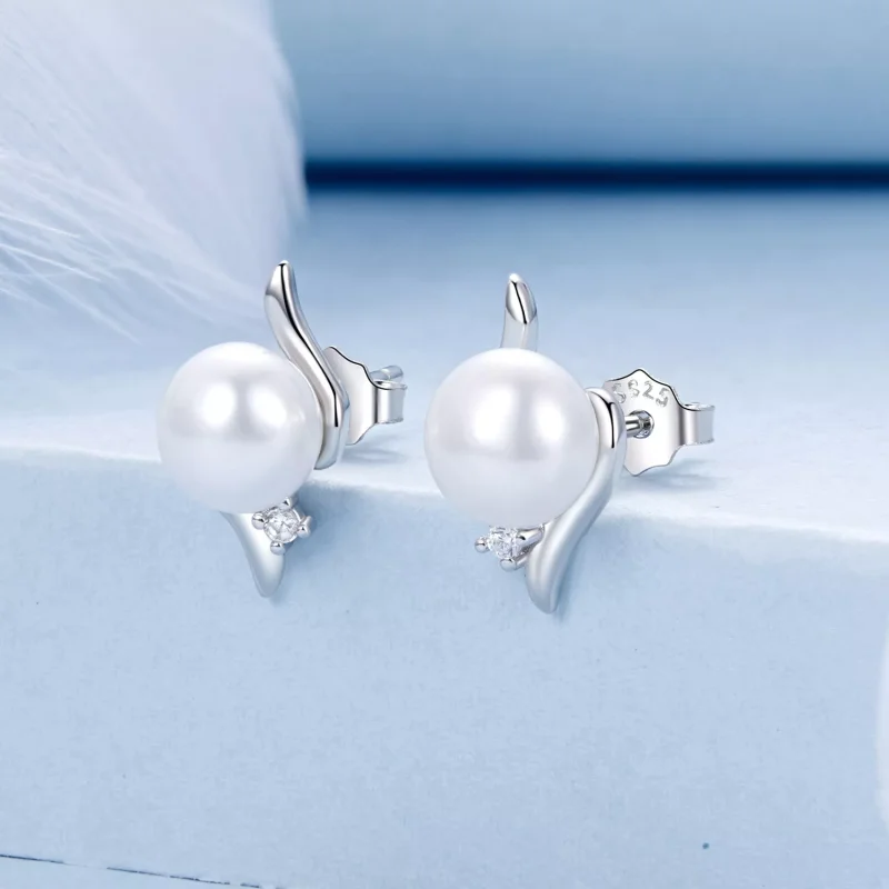 (immagine per) Orecchini di perle naturali stile PANDORA - BSE961 - Visualizza 2