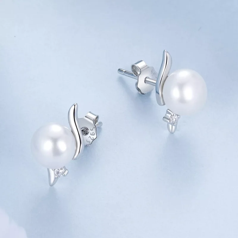 (immagine per) Orecchini di perle naturali stile PANDORA - BSE961 - Visualizza 3