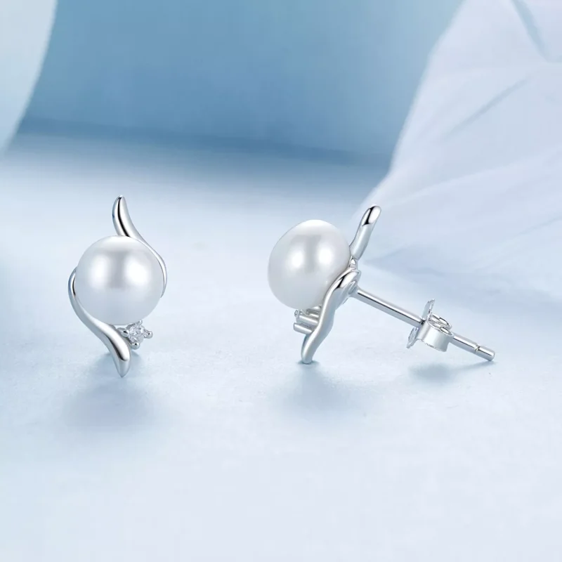 (immagine per) Orecchini di perle naturali stile PANDORA - BSE961 - Visualizza 4