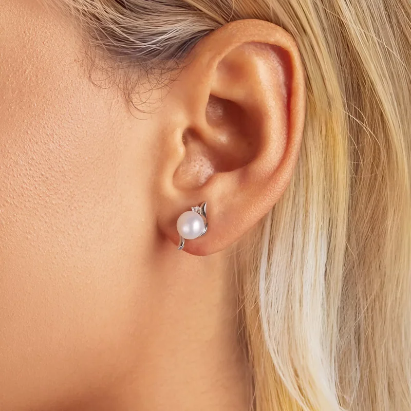 (immagine per) Orecchini di perle naturali stile PANDORA - BSE961 - Visualizza 5