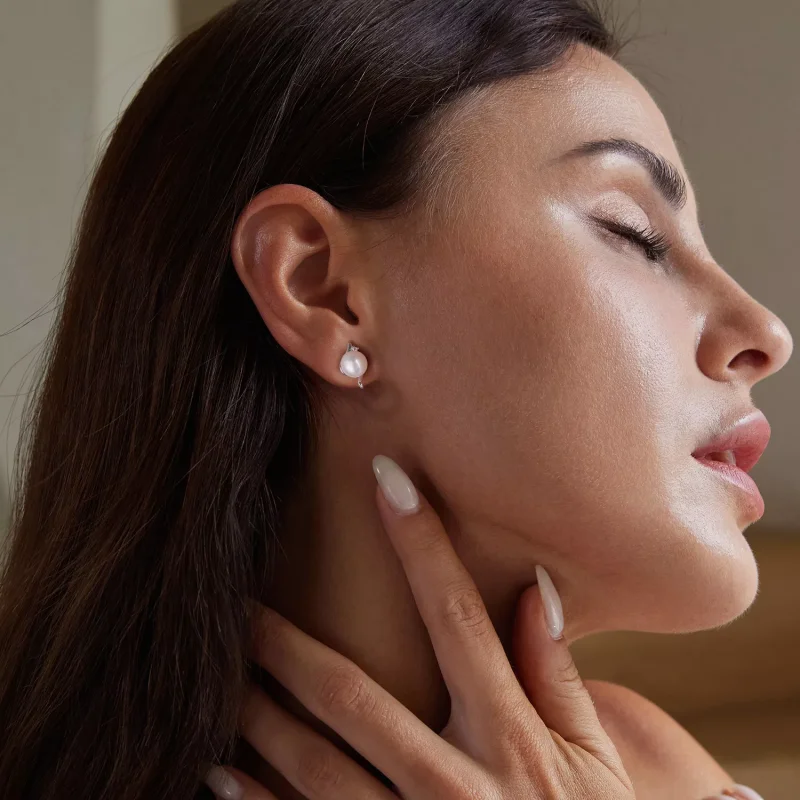 (immagine per) Orecchini di perle naturali stile PANDORA - BSE961 - Visualizza 7