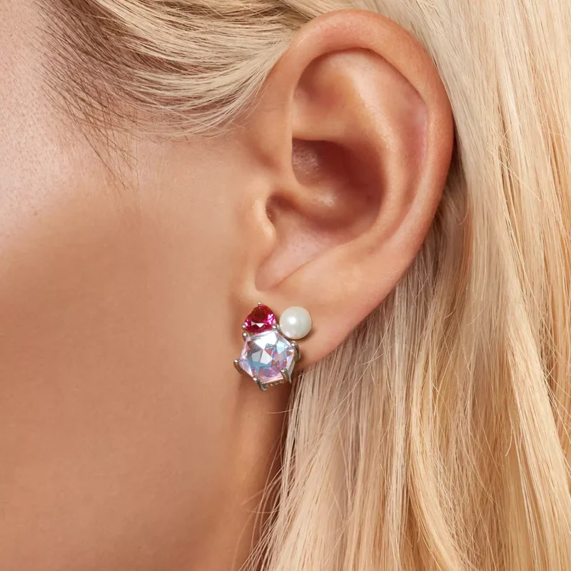 (immagine per) Orecchini di perle scintillanti rosa stile PANDORA - SCE1697 - Visualizza 5