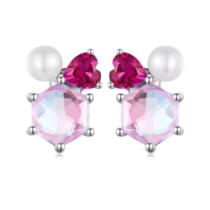(immagine per) Orecchini di perle scintillanti rosa stile PANDORA - SCE1697