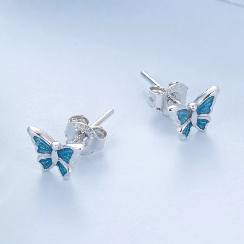 (immagine per) Orecchini farfalla blu stile PANDORA - BSE957 - Visualizza 3