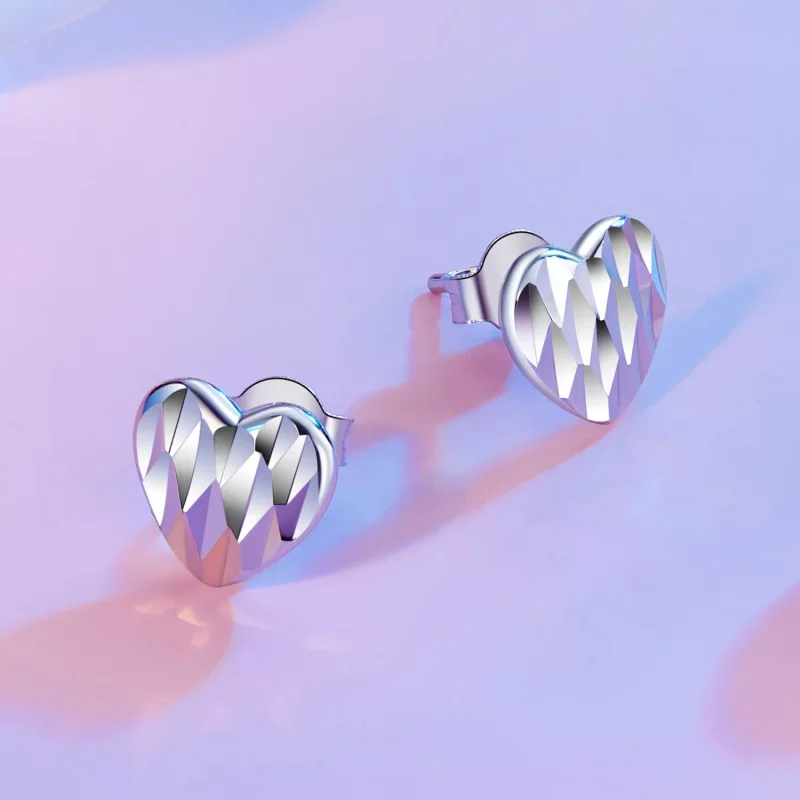 (immagine per) Orecchini floreali a forma di cuore stile PANDORA - SCE1703 - Visualizza 3