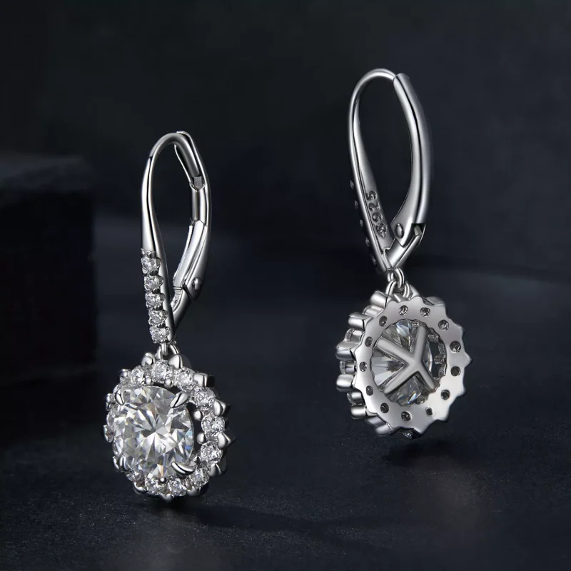 (immagine per) Orecchini in moissanite scintillante da 1 ct stile PANDORA (due certificati) - M - Visualizza 2