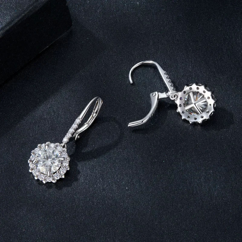 (immagine per) Orecchini in moissanite scintillante da 1 ct stile PANDORA (due certificati) - M - Visualizza 3