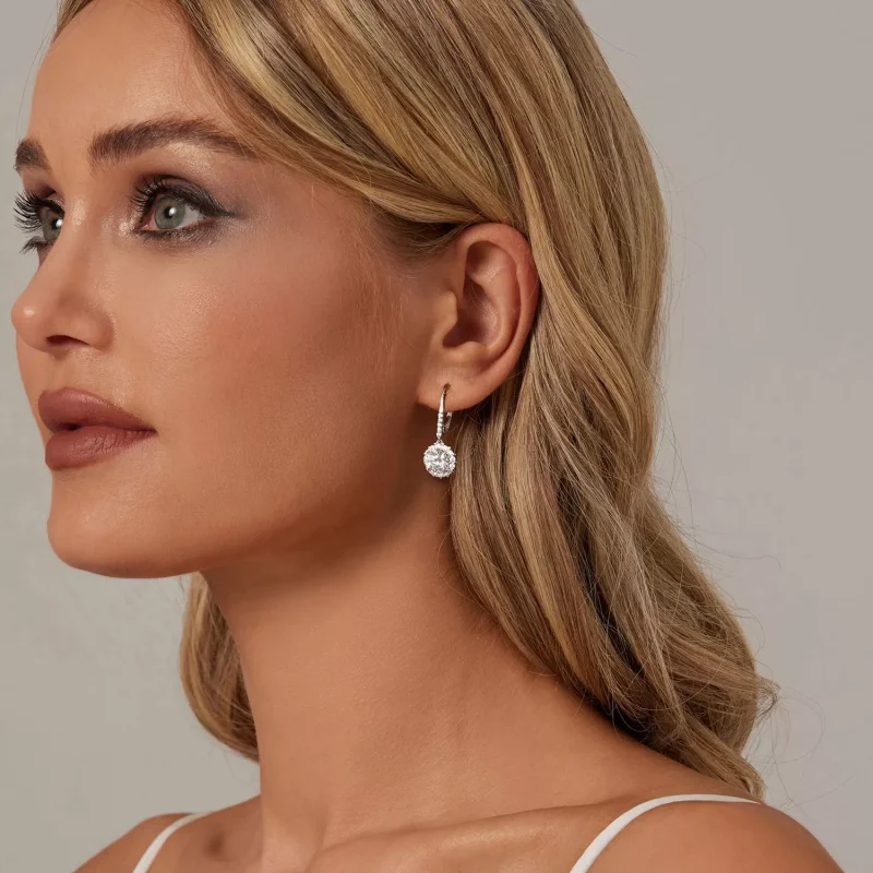 (immagine per) Orecchini in moissanite scintillante da 1 ct stile PANDORA (due certificati) - M - Visualizza 5
