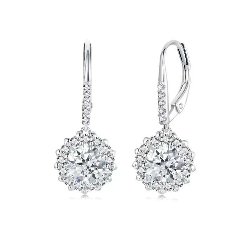 (immagine per) Orecchini in moissanite scintillante da 1 ct stile PANDORA (due certificati) - MSE046