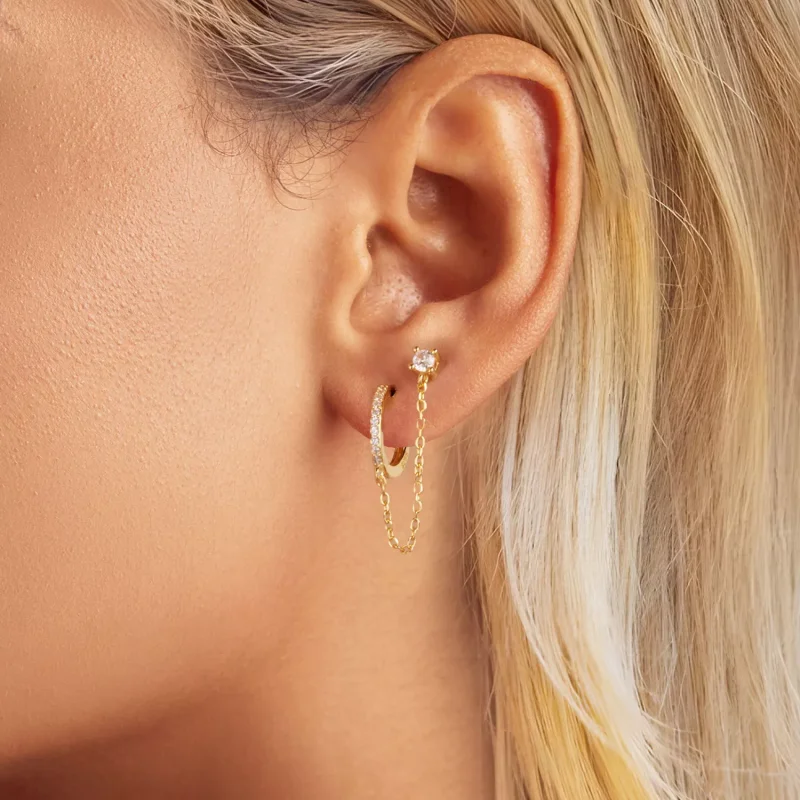 (immagine per) Orecchini squisiti placcati in oro stile PANDORA - SCE1678-B - Visualizza 5