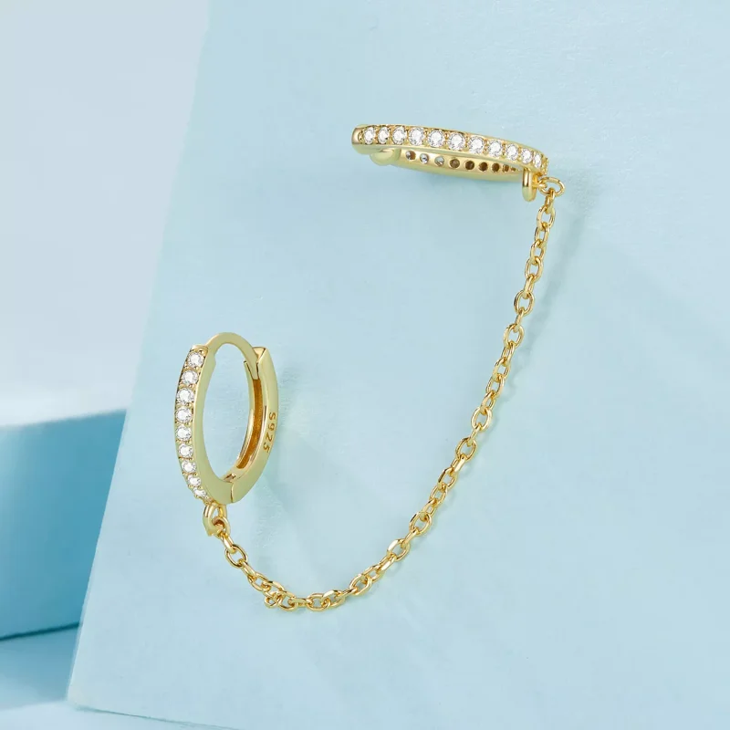(immagine per) Polsini per orecchie placcati in oro stile PANDORA - SCE1679-B - Visualizza 3