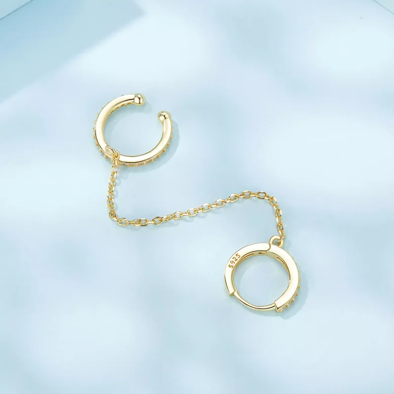 (immagine per) Polsini per orecchie placcati in oro stile PANDORA - SCE1679-B - Visualizza 4