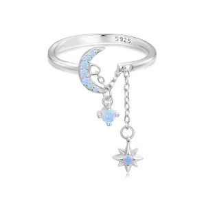(immagine per) Anello a catena con stella e luna in stile PANDORA - BSR548-E