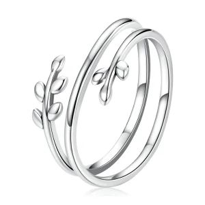 (immagine per) Anello aperto con cerchi di foglie in stile Pandora - SCR755