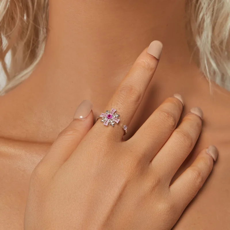 (immagine per) Anello aperto con croce Iris stile PANDORA - BSR526-E - Visualizza 4
