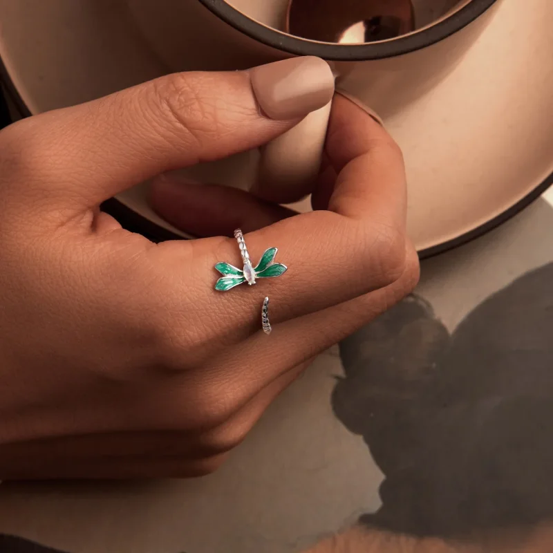 (immagine per) Anello aperto con libellula stile PANDORA - BSR537-E - Visualizza 5